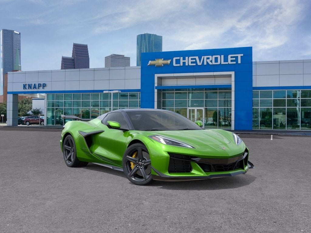 2026 Chevrolet Corvette 1LZ in Roswell Green Metallic — front three-quarter view