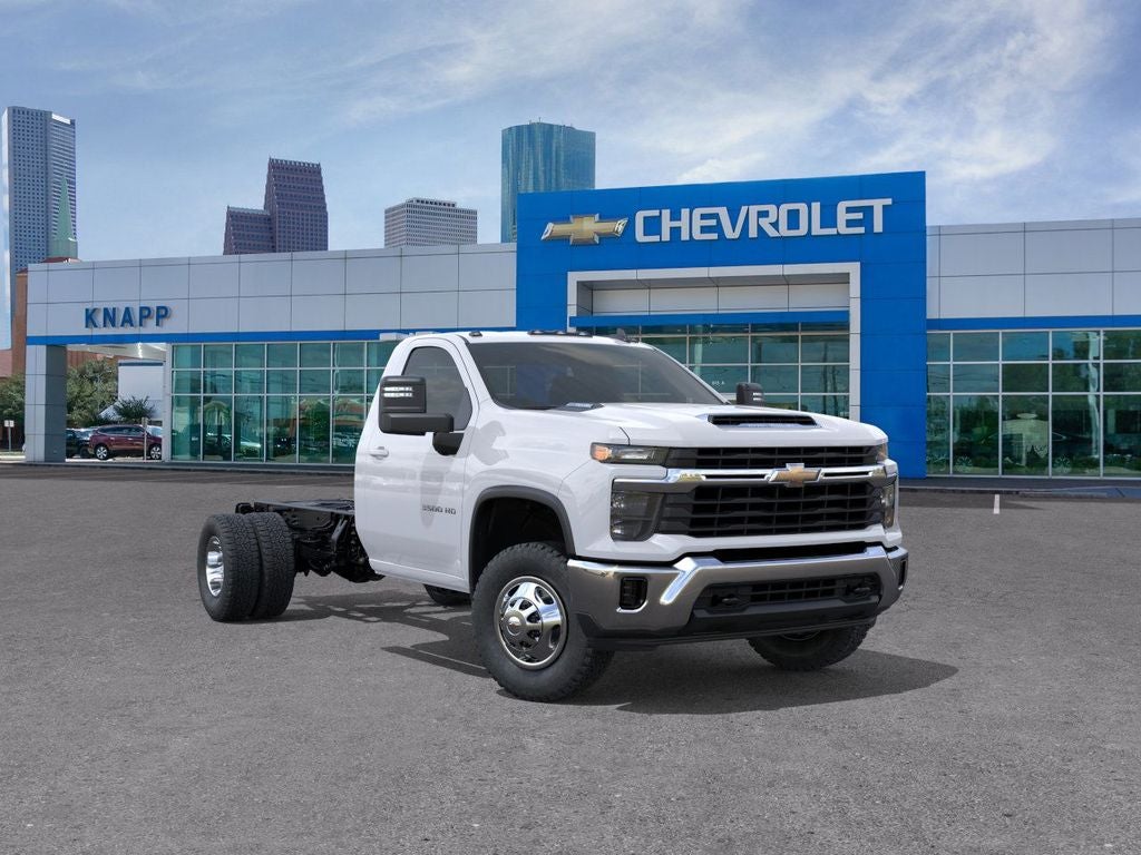 2026 Chevrolet Silverado 3500HD CC LT in Summit White — front three-quarter view