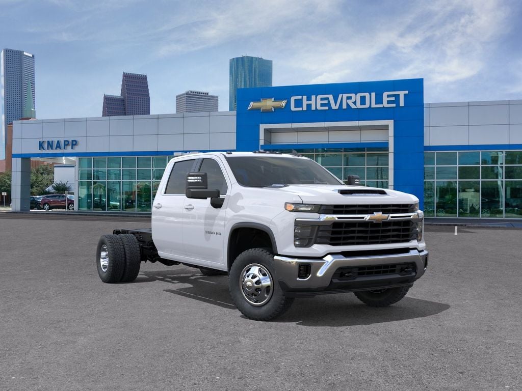 2026 Chevrolet Silverado 3500HD CC LT in Summit White — front three-quarter view