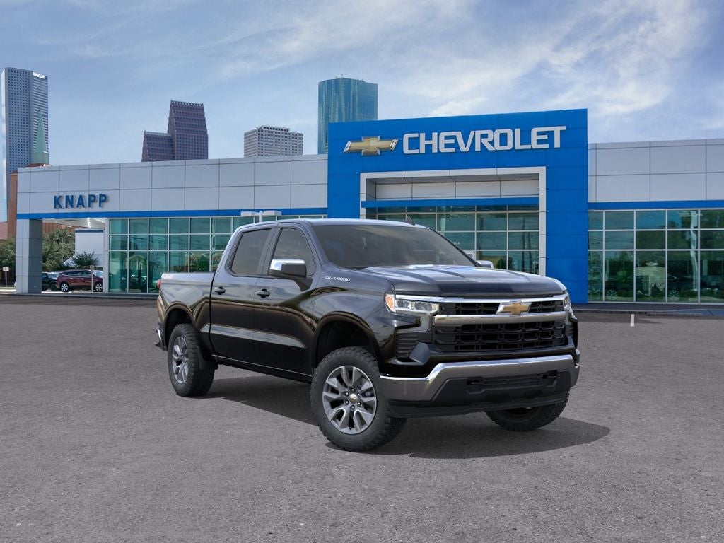 2026 Chevrolet Silverado 1500 LT in Black — front three-quarter view