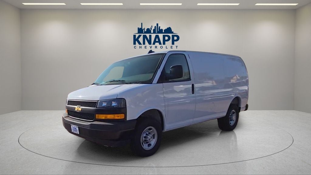 2025 Chevrolet Express Cargo Van Work Van in Summit White — front three-quarter view