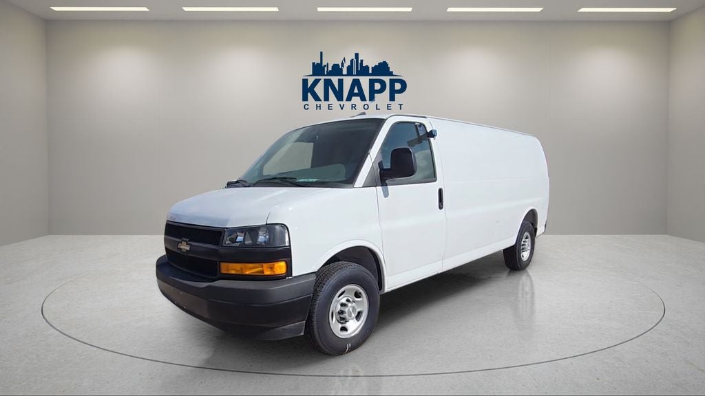 2025 Chevrolet Express Cargo Van Work Van in Summit White — front three-quarter view