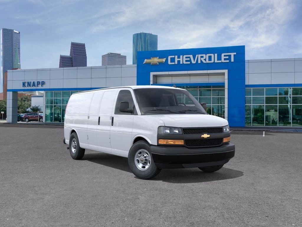 2025 Chevrolet Express Cargo Van Work Van in Summit White — front three-quarter view