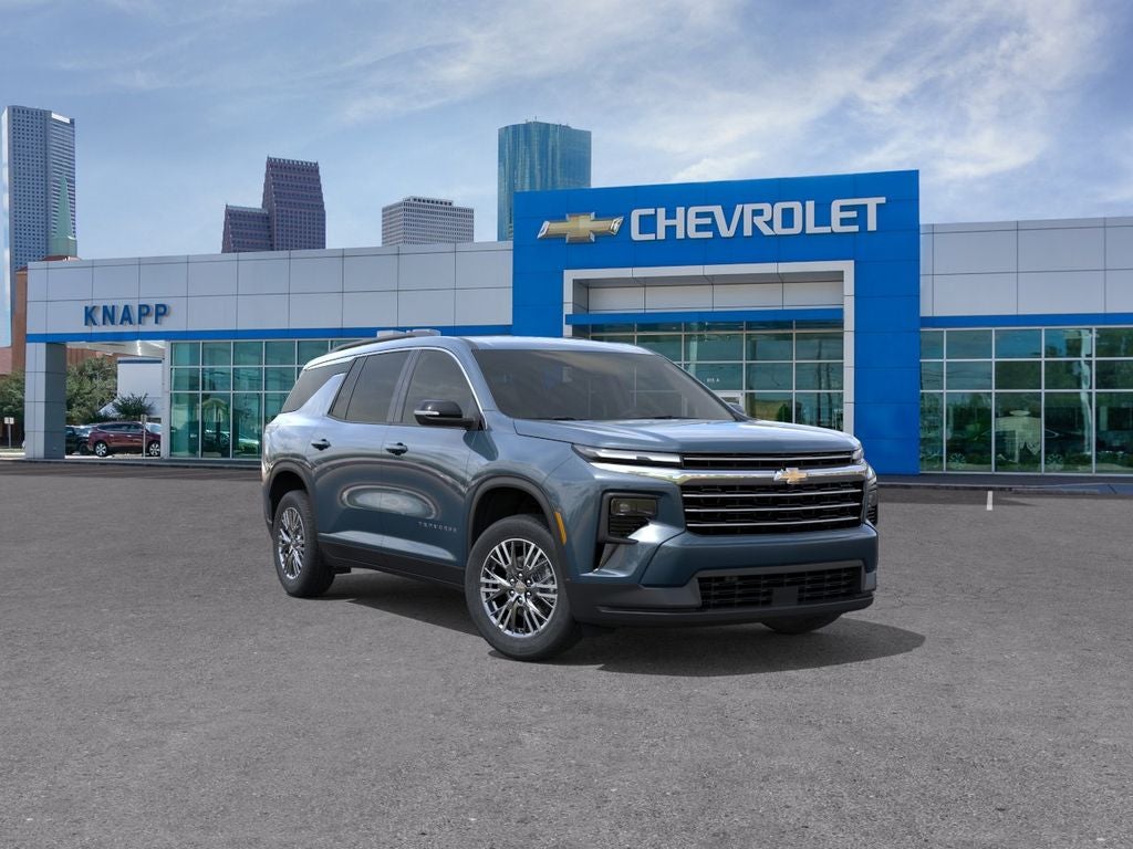 2026 Chevrolet Traverse FWD LT in Lakeshore Blue Metallic — front three-quarter view