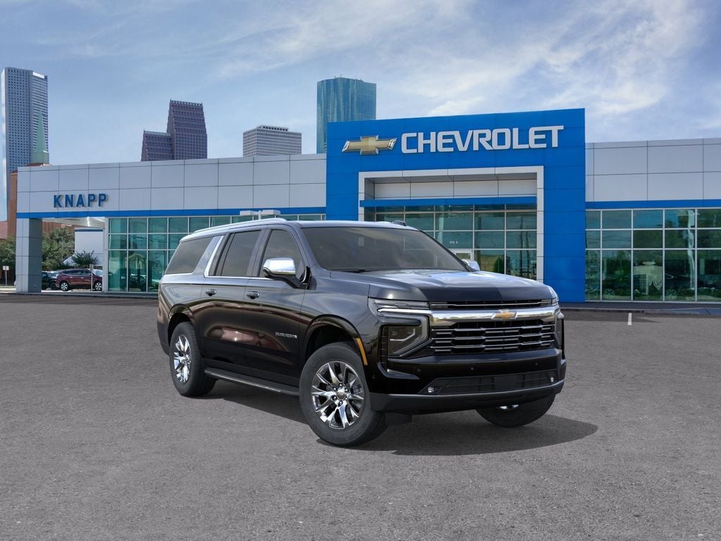 2026 Chevrolet Suburban Premier in Black — front three-quarter view