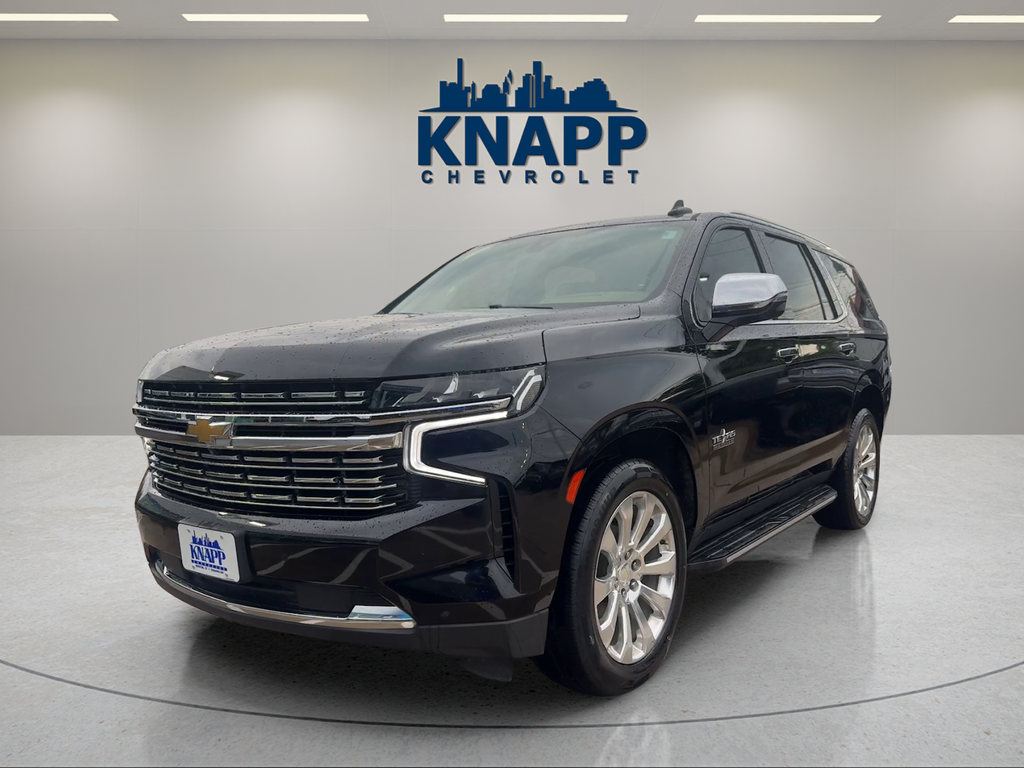 2021 Chevrolet Tahoe Premier in Black — front three-quarter view
