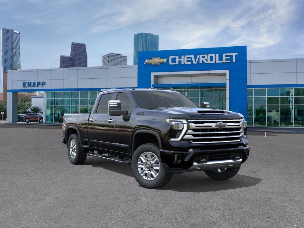 2026 Chevrolet Silverado 2500HD High Country in Black — front three-quarter view