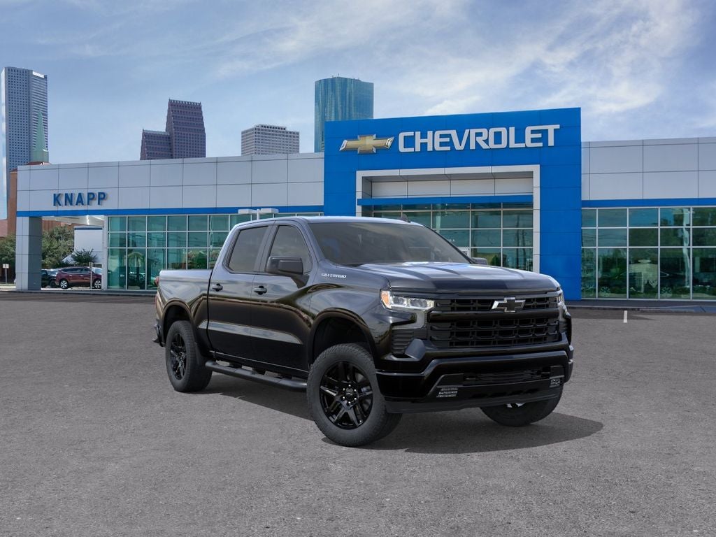 2026 Chevrolet Silverado 1500 RST in Black — front three-quarter view