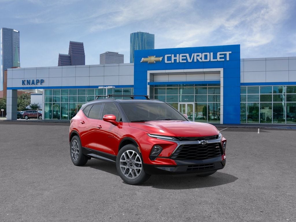 2026 Chevrolet Blazer RS in Radiant Red Tintcoat — front three-quarter view