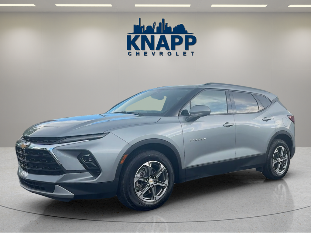 2024 Chevrolet Blazer LT in Sterling Gray Metallic — front three-quarter view
