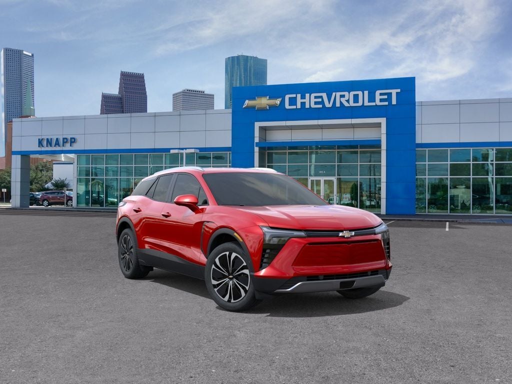 2026 Chevrolet Blazer EV FWD LT in Radiant Red Tintcoat — front three-quarter view
