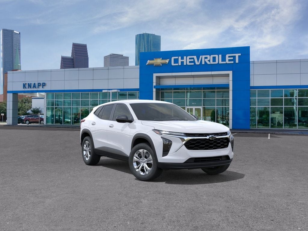 2026 Chevrolet Trax LS in Summit White — front three-quarter view