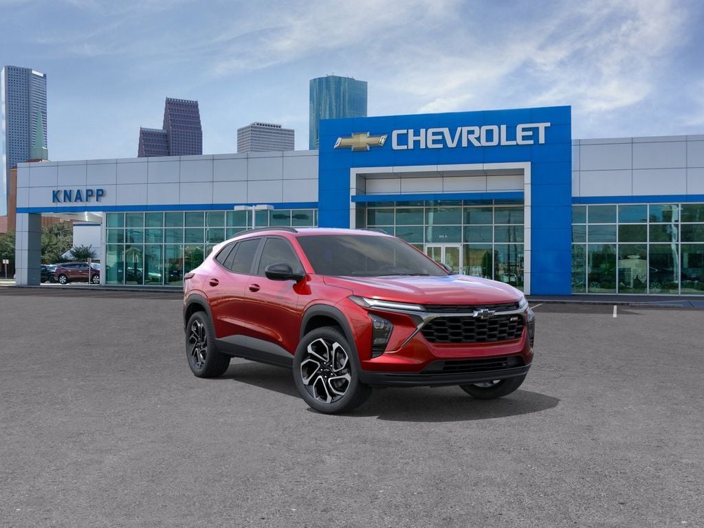 2026 Chevrolet Trax 2RS in Apex Red — front three-quarter view